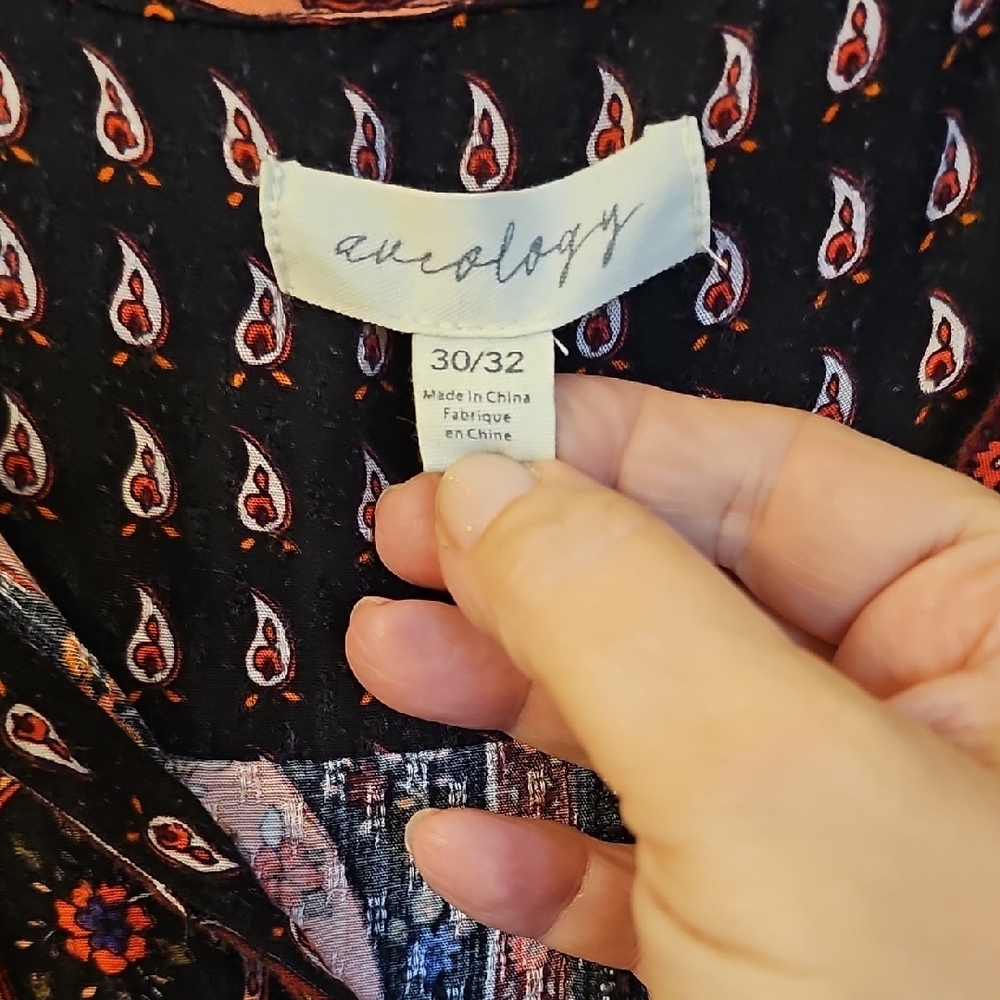 Bohemian Black and Red Women's Top - Picture 2 of 4
